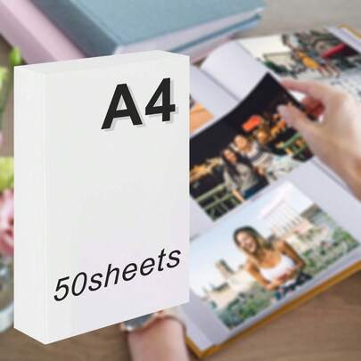 50 Sheets A4 Glossy Photo Paper; Printing Paper; Inkjet Photo Paper; Suitable For Portrait Photos, Flyers, Calendars, Brochures, Etc.