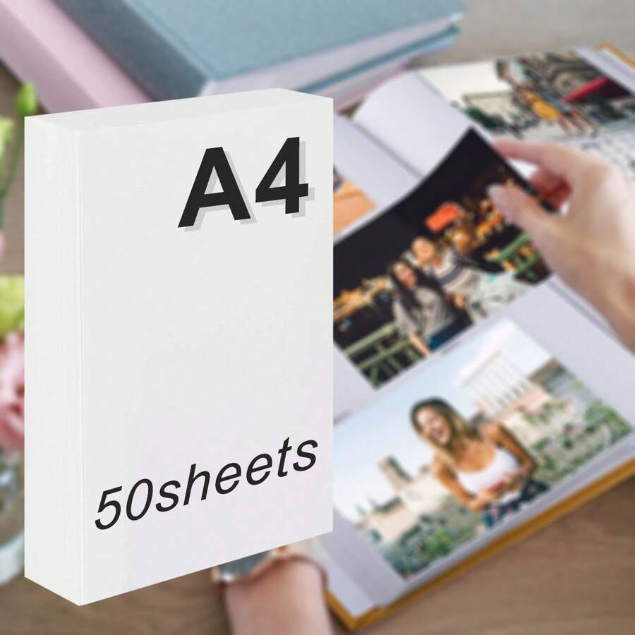 50 Sheets A4 Glossy Photo Paper; Printing Paper; Inkjet Photo Paper; Suitable For Portrait Photos, Flyers, Calendars, Brochures, Etc. - 50 Sheets - View 1