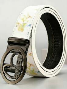 时尚百搭腰带，新款涂鸦自动扣皮带，休闲商务两相宜，男女皆宜 - 彩色 - 查看 4