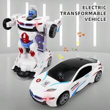 兒童電動變形機器人車 2歲以上男孩聲光玩具車,一鍵變形成人形與車輛形態,發光燈光與動態音效,ABS材質耐用抗衝擊 - 彩色 - 查看 10