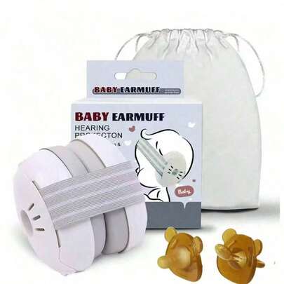 3 piezas Protectores de oído para bebé, adecuados para niños pequeños que aprenden a caminar, cancelación de ruido, prevención de pérdida auditiva y mejora del sueño, regalo para bebé, chupete para recién nacidos con tetina de silicona suave, anti-inflación y ayuda para dormir, para uso diurno y nocturno