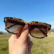 1pc Fashion Large Frame Fashion Glasses, Leopard Tortoiseshell Bohemian Style, Suitable For All Seasons, Ideal For Summer Beach, Outdoor Activities, Travel, And Daily Wear - Multicolor - View 6