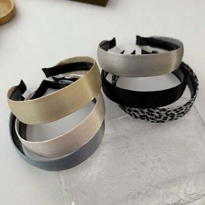 1pc Satin Solid Color Silky Wide Headband, New Design High Crown Pressure Washing Face Hair Clip, Elegant Versatile Hair Accessory,Summer,Holiday,Travel