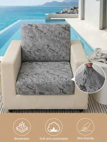 1 chiếc vỏ gối sofa bằng lụa in họa tiết đá xám than, độ co giãn cao, chống bụi, có thể giặt được, thích hợp cho ban công, sân vườn, hồ bơi và nhiều dịp khác, bán lẻ từng chiếc. - Nhiều màu - Xem 9