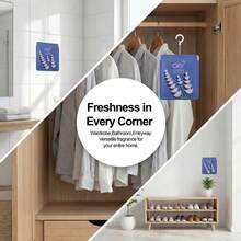2pcs Hanging Air Freshener Multi-Scent Long-Lasting – Car Bathroom Wardrobe Deodorizer - Lavender - View 6