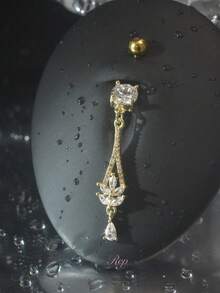 1件装时尚水滴形肚脐环，适合女性，夜店、情人节、日常佩戴，可作为情人节、妈妈、母亲节礼物。 - 彩色 - 查看 1