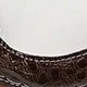 White PU With Dark Brown Crocodile Pattern
