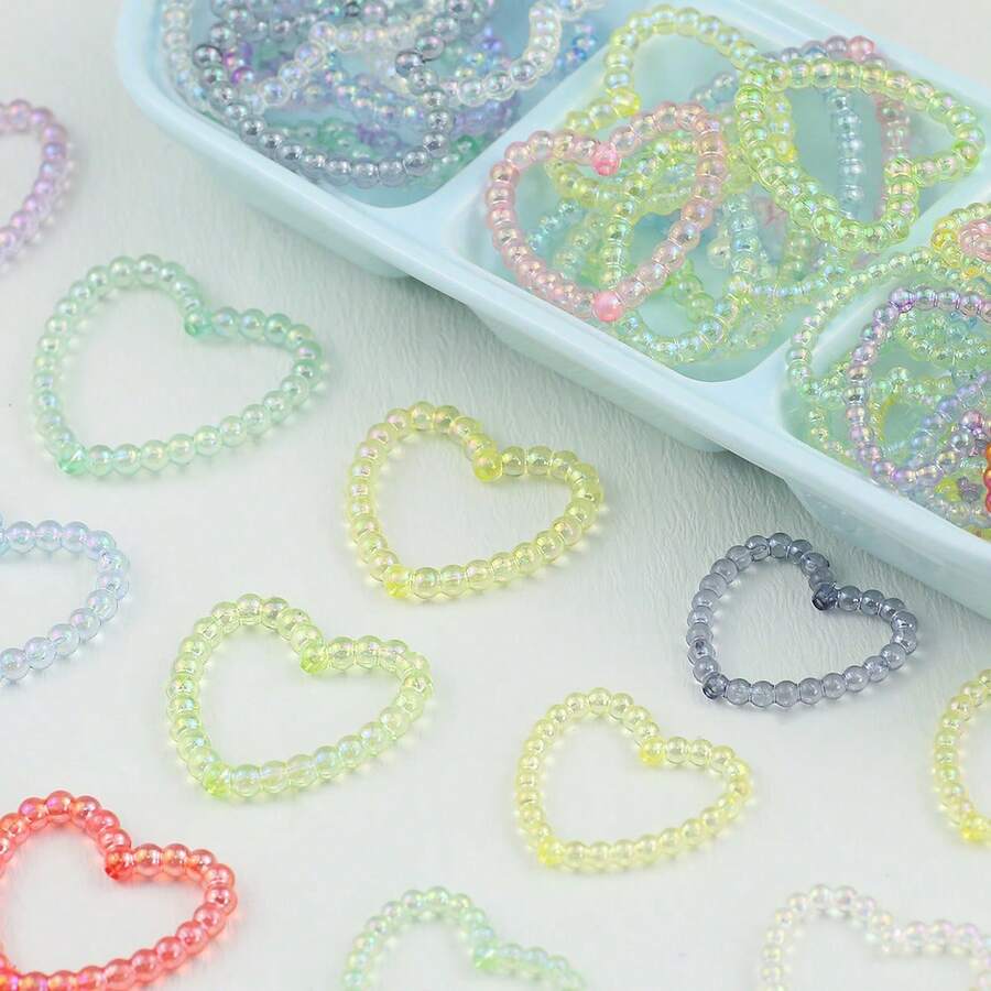 10-20pcs Onion Rings, Heart Shaped Rings, Acrylic Beads, DIY Jewelry Making Materials For Necklaces, Earrings, Bracelets