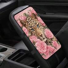 1 件粉色玫瑰与凶猛野兽印花汽车扶手箱垫，中央扶手箱盖 - 玫瑰野獸 - 查看 7