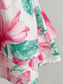 Áo croptop quây buộc dây kiểu boho gợi cảm họa tiết hoa mùa hè dành cho nữ - Nhiều màu - Xem 6