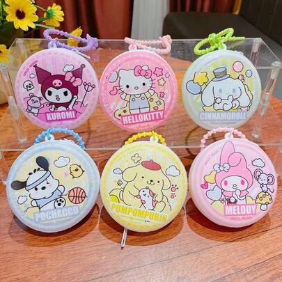 Ví đựng tiền xu Hello Kitty, Melody, Kuromi bằng chất liệu EVA, túi đựng đồ di động, ví đựng thẻ ID dễ thương, ví đựng tiền xu hình động vật hoạt hình mới, túi đựng tai nghe cho học sinh, ví đựng tiền xu sáng tạo, mặt dây chuyền quà tặng nhỏ