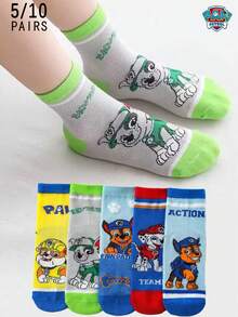 Paw Patrol 1/5/10双装 汪汪队立大功儿童春夏网眼薄款卡通透气中筒袜，尺码2-14岁 - 彩色 - 查看 2