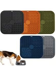 1/2PCS Square Dog Lick Mat, Silicone Slow Feeder Mat Dog Food Mat With Suction Cups, Dog Training Mat - Multicolor - View 1