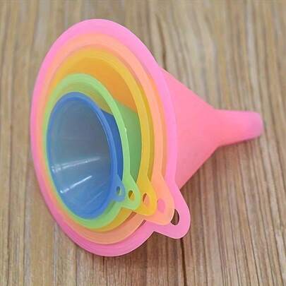5pcs Colorful Multi-Size Funnel Set, Suitable For Milk, Oil, Juice, Honey, Vinegar And Other Liquids, Plastic Wide-Mouth Funnel For Camping, Picnic, Durable And Easy To Clean Liquid Transfer Tool, Durable Kitchen Pouring Tool For Oil, Alcohol, Juice And Sauce, Easy To Transfer Small Tool