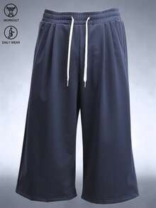 1 pieza Pantalones cortos deportivos para hombres - Utilidad sin límites. Con diseño de corte afilado, libertad dinámica y transición sin costuras del gimnasio a la calle. - Azul Marino - Ver 2