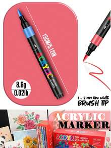 12-168 Colors Professional Acrylic Marker Pens, 1-5mm Soft Brush Tips, Vibrant Colors, Gift Box Packaging, Large Capacity Ink, DIY Planner Brush Pens Set, Back To School Gift For Students And Friends - Markers - View 7