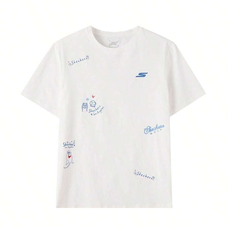 Skechers 2026夏季新款男女通用针织T恤和背心，P226U029-0019 - 亮白色 - 查看 1