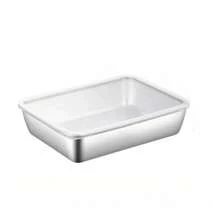 Contenitori per alimenti in acciaio inossidabile (con coperchio), confezione da 5; contenitori per la conservazione in cucina; Vassoi per la preparazione degli alimenti, contenitori per la conservazione in frigorifero, contenitori per la conservazione in cucina, design moderno e minimalista. - Argento - Visualizzare 1