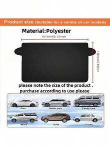 Auto Large Magnetic Adsorption Windshield Anti-UV Sunshade Curtain, Thin & Strong Magnetic Sunshade Curtain For Heat Insulation, Applicable All-Season - Black - View 5