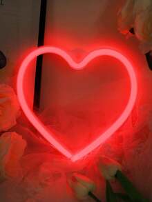 1pc Heart Shaped Neon Light, USB/Battery Powered, Neon Heart Decor Lamp For Desk, Bedroom, Wall, Party, Wedding, Birthday, Valentine's Day, Mother's Day, Bar, Shop Window - Love - View 11