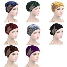 3pcs Beaded Flower Headscarf Accessories, Pleated Turban Hat, Cap, Breathable Washable Daily Headwear, Mother's Day Gift, Holiday, Festival - Color - View 3