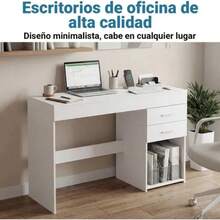 Escritorio Para Computadora Con 2 Cajones Estilo Moderno - Blanco - Ver 11