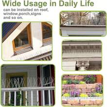 5/10 Pcs Bird Repellent Spikes With Plastic Base Durable Stainless Steel Bird Spike Easy Setup Wide Use Birds Spikes For Garden Fence Wall Windows Roof Mailbox Outside - Bird Deterrent Spikes - View 6
