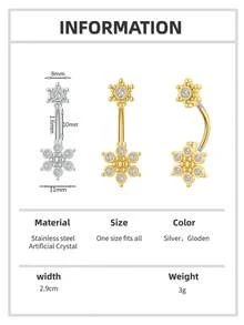 时尚水晶肚脐环 - 彩色 - 查看 8