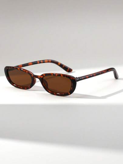 1 Pair Women's Cat Eye Narrow Frame PC Personalized Retro Versatile Street Style Fashion Glasses, Suitable For Outdoor, Beach, Vacation