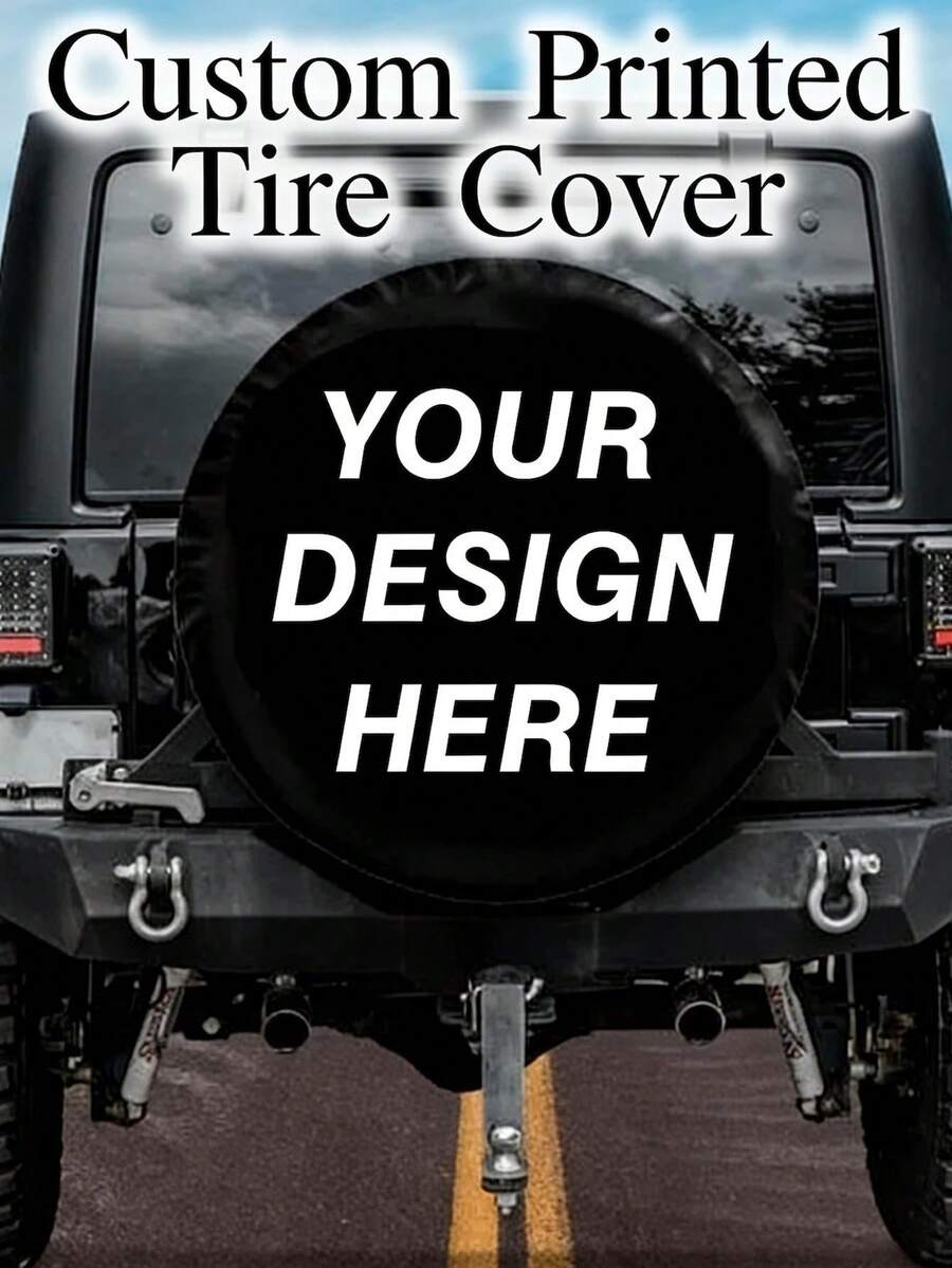 Personalized Spare Tire Cover, Supports Photo Upload Customization, Customizable Image, Name, Text Or Logo, Waterproof, Dustproof, UV-Resistant Spare Tire Protection Cover, Suitable For SUV, RV, Trailer, Camper And Other Vehicle Types. Made Of Durable Outdoor Material, Effectively Protects Spare Tire From Sun, Rain, Dust And Harsh Weather Erosion - Multicolor - View 1