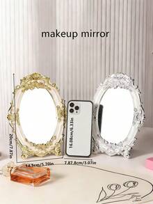 1 pieza Espejo de maquillaje personalizado estilo europeo, espejo de tocador, adecuado para habitación, dormitorio, tocador, también como regalo para familiares y amigos - Multicolor - Ver 1