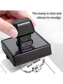 1pc Customizable Large Logo Pattern Stamp, Multiple Sizes Available, Can Customize Pattern, Name, Anniversary Date, Address, Pet Portrait, Etc., Multi-Functional Suitable For School, Business, Office, Compact And Durable, No Ironing Required, Rich Colors Cute And Interesting, Unique Personalized Customized Automatic Stamp, Ideal Gift For Women, Men, Friends, Family, Colleagues - Multicolor - View 7