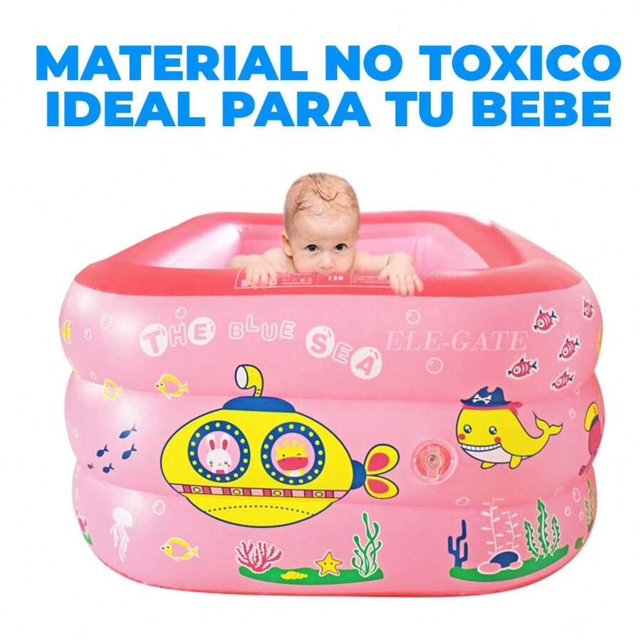 Alberca JUG.23.B130*90*50 Tamaño compacto y funcional Material resistente y Niños Diversión y frescura asegurada ELE-GATE - Rosa - Ver 1