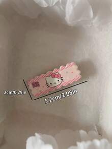 5个甜美红色格子发夹 - 可爱柔软的学生风刘海夹和新款发饰 - 彩色 - 查看 7