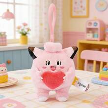 Miniso 1pc Pokémon Plush Keychain Collection, Featuring Piplup/Bulbasaur/Jigglypuff/Pikachu/Squirtle/Mew, Soft Plush Heart-Shaped Hugging 3D Design, Delicate Plush Material, Portable Hanging Strap, Fashionable Bag/Keychain Charm, Commute & Travel Accessory - Multicolor - View 14