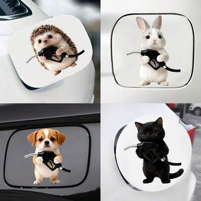 Cute Crying Animal Stickers - Creative Reverse Healing Car Fuel Tank Stickers, Funny Emotional Car Decorative Vinyl Stickers