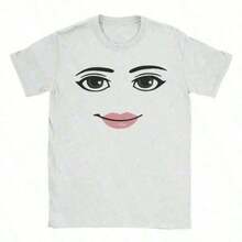 Graphic-Shirt Cotton Tees Size PlusPrinted T-Shirt Cotton Plus Size Men's Clothing, High Quality Novelty Robloxs Woman Face Game Meme Graphic T Shirts Men Women Fashion Short Sleeve T-Shirts Unisex Tops ,,Oversized Shirt Men S-5XL,Summer Tops ,Oversized Shirt Men S-5XL,Summer Tops 6K51 - 白色 - 查看 1