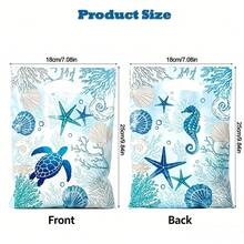10/20/50pcs Ocean Themed Party Favor Bags, Blue Ocean Animal Prints Including Turtle, Seahorse, Starfish, Shell, Suitable For Summer Beach Wedding, Birthday Party, Baby Shower And Other Ocean Themed Parties - Marine Life - View 3