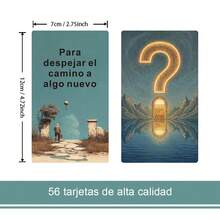 西班牙神谕卡牌，《低语之谜》，56张原创卡牌，解读与探索，卡牌游戏，塔罗牌，卡牌礼品，12*7厘米，14岁以上 - 彩色 - 查看 2