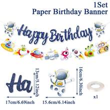 一套宇航员主题生日快乐横幅，附赠针线，适合宇航员主题生日派对墙面装饰。这款横幅是宇航员风格庆祝活动的完美之选，既可作为一份令人愉悦的生日礼物，也可作为节日家居墙面或房间装饰。 - 太空人 - 查看 10
