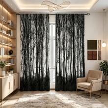 2 tấm rèm cửa in họa tiết Rừng Đen, chất liệu polyester, kiểu treo thanh rèm, thích hợp trang trí phòng khách, phòng ngủ hoặc phòng chơi game - Lấy cảm hứng từ thiết kế nghệ thuật của thiên nhiên, có thể giặt máy. - Nhiều màu - Xem 17