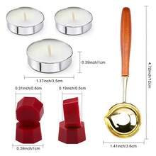 Bộ hạt sáp niêm phong + thìa + nến, thích hợp để đóng dấu sáp, trang trí theo phong cách retro cho thiệp mời cưới, phong bì, thư từ, quà tặng thủ công tự làm. - Bộ TZ1170 - Xem 8