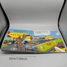 Pull-And-Push Learning Material Board Book, Foldable Inner Pages, Home Reading Story Time, Cognitive Enlightenment, Christmas Gift Science Education, Language Development, Perfect For Halloween - 彩色 - 查看 3