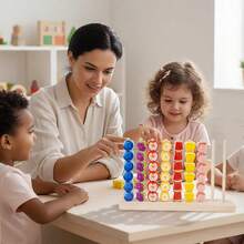 Wooden Fruit Bead Lacing Set Toy Color & Shape Cognitive Toy Fine Motor & Hand-Eye Coordination Training Parent-Child Interactive Logical Thinking Perfect Birthday & Holiday Gift - Multicolor - View 7