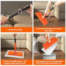 Sweeper Mop Compatible With  Pads 2-In-1 Starter Kit For Multi Surface Cleaning Disposable Floor Duster 10 Dry Sweeping Cloths 10 Wet Mopping Refills For Kitchen Wall Window - Quả cam - Xem 7