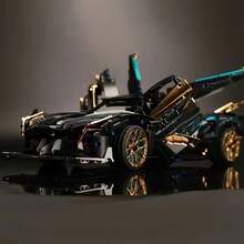 1 Set Limited Edition Supercar Model Kit, Stylish Black & Gold Color, DIY Mechanical Assembly, High-Quality ABS Plastic, Stackable Vehicles, Building Blocks Set, Model Making, Youth Car Toy, 800+ Pieces - Multicolor - View 8