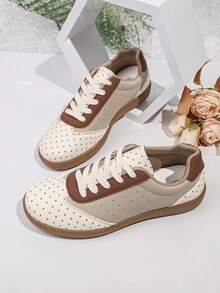 Hidkat Women's Summer Casual Flat Soft Bottom Non-Slip Splicing Color Outdoor Sports Shoes, Suitable For Spring And Autumn - Brown - View 7