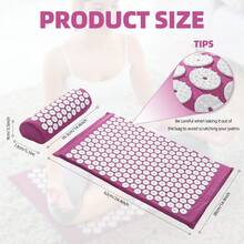 Bộ ba thảm massage châm cứu và cứu ngải màu tím, thảm massage bấm huyệt yoga, thích hợp sử dụng tại nhà, cắm trại, du lịch, bộ thảm châm cứu, thảm massage châm cứu, bộ thảm châm cứu xốp sen. - Màu tím - Xem 10