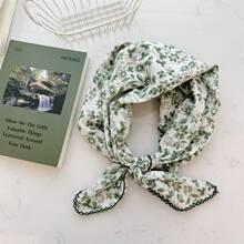 Women Bandana & Square Scarves - Creamy Yellow Cartoon Heart - View 11