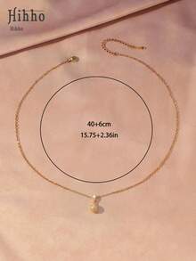 Hihho 1 chiếc dây chuyền xương đòn đính đá Zirconia nhiều kiểu dáng, phù hợp để phối cùng áo hai dây, áo phông trắng, áo sơ mi, lý tưởng cho trang phục đi làm hàng ngày của phụ nữ. - Vàng - Xem 10